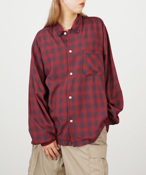 REMI RELIEF（レミ レリーフ） シャツ レーヨンチェックSHIRT シャツ