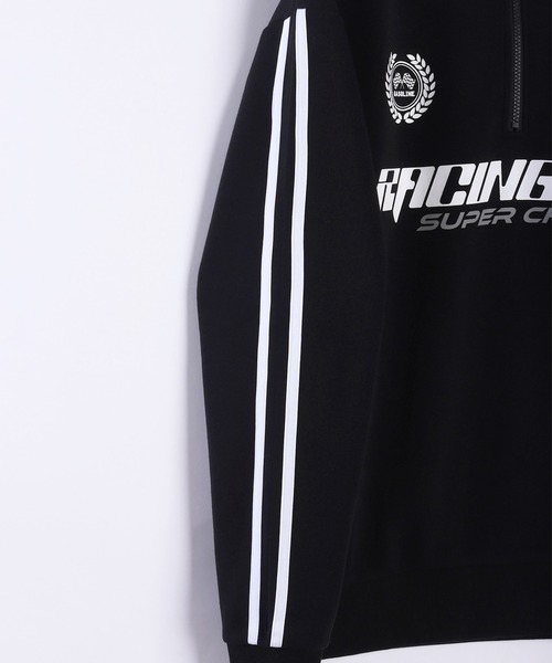 トレーナー スウェット 76 ユニフォームデザイン 裏起毛 ハーフジップ