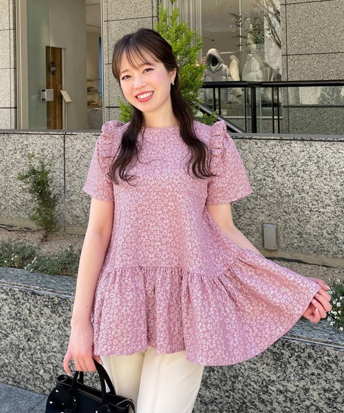 Fit more（フィットモア） ブラウス シャツ フラワージャガード