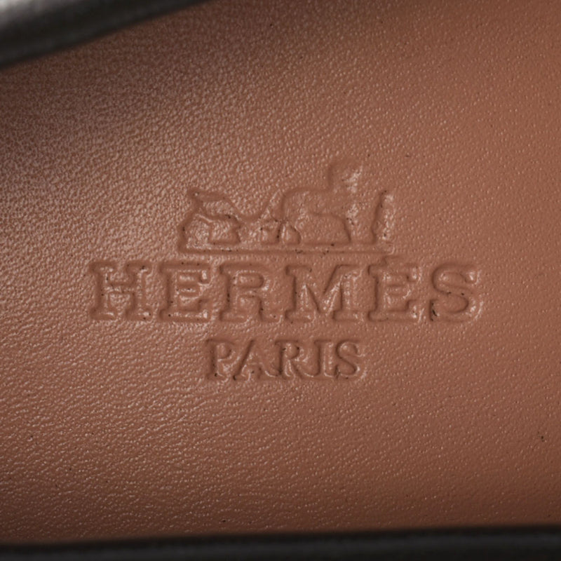 エルメスローファー H金具 サイズ37 1/2 黒 シルバー金具 レディース