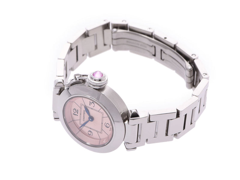 カルティエ ミスパシャ ピンク文字盤 レディース SS クオーツ 時計 A