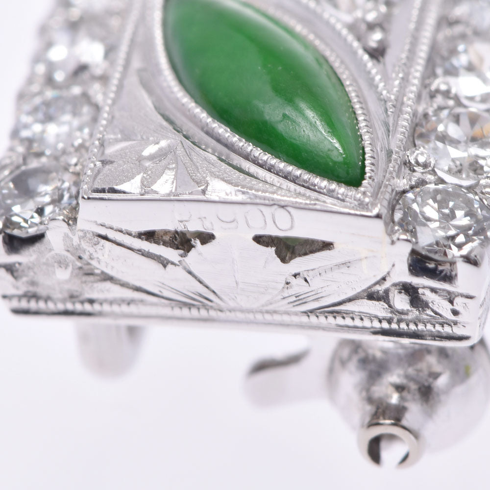 翡翠 ダイヤ 帯留め レディース Pt900プラチナ ブローチ 中古 – 銀蔵