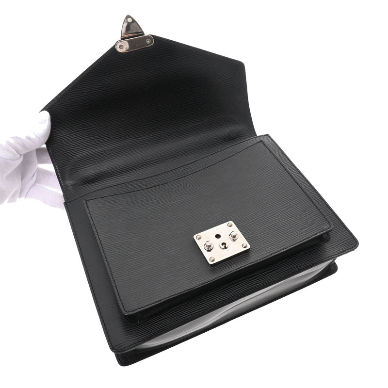 ルイヴィトンモンソー 14127 黒 シルバー金具 ユニセックス エピレザー