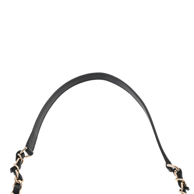 シャネルドローストリング 巾着タイプ 2WAY ブラック ゴールド金具