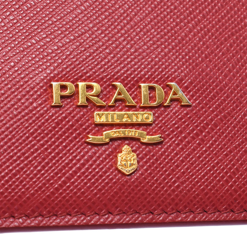 プラダパスケース 名刺入れ 赤 ユニセックス カードケース PRADA 中古