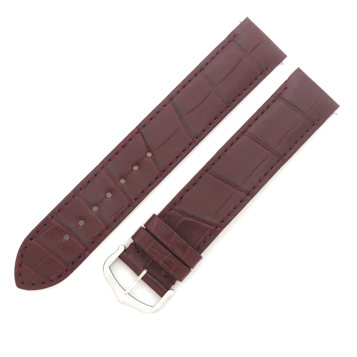 カルティエ Cartier サントスデュモン XL用 クロコバンド ブラウン