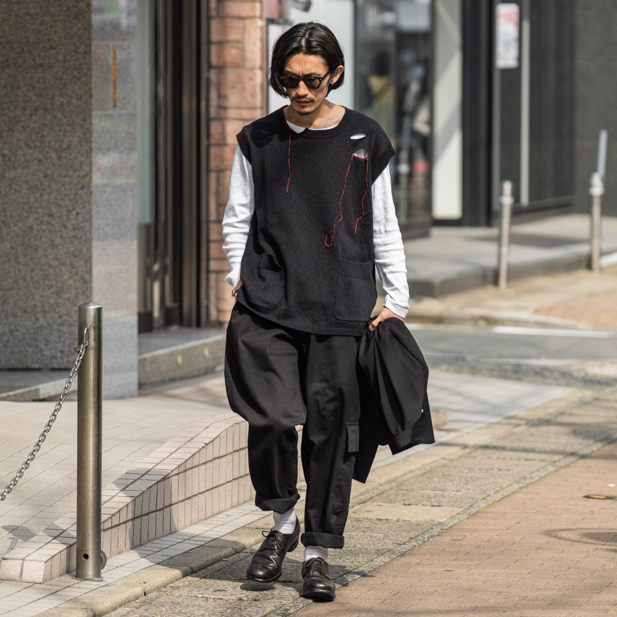 YOHJI YAMAMOTO ダメージニットベスト | HUES 福岡セレクトショップ