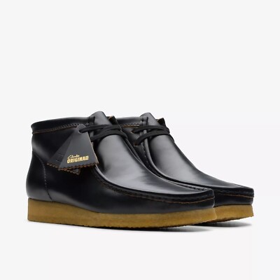 NEW Men Clarks Wallabee Original Black Smooth Leather Limited