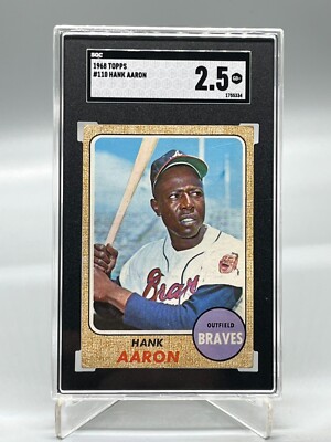 1968 TOPPS #110 Hank AARON Graded SGC 2.5 GD+ HOF Braves Baseball