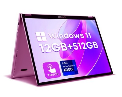 CHUWI Pink MiniBook X 2-in-1 Touch, 12GB RAM/512GB SSD, Intel N100