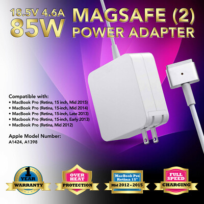 85W Power Adapter Charger for Apple MacBook Pro Retina 15