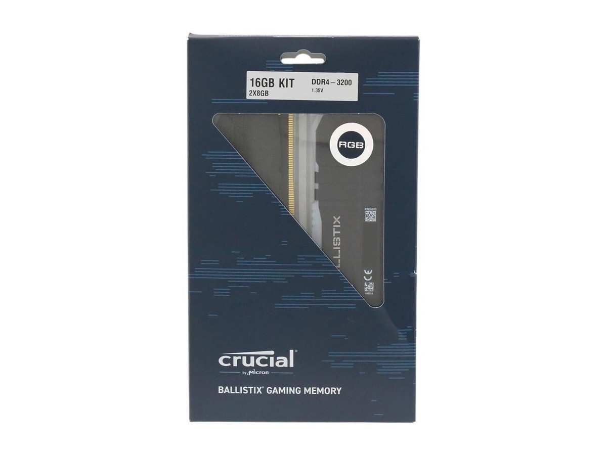 Crucial Ballistix 16GB(8Gx2)3200 DRAM RGB Desktop Gaming Memory