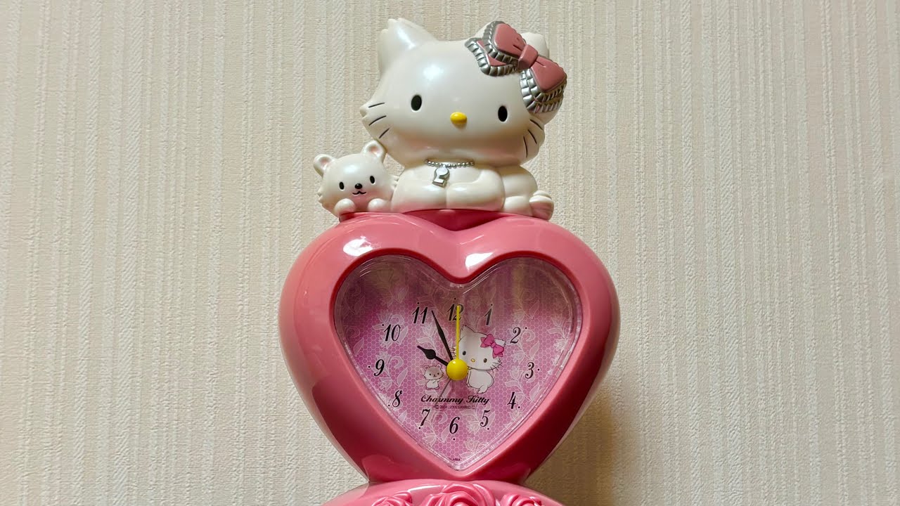 リズム チャーミーキティR09 メロディ目覚まし時計 - YouTube