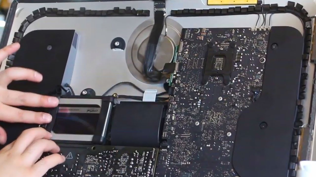 iMac 21.5 2012 A1418 HDD/SSD/メモリ交換修理やり方方法 - YouTube