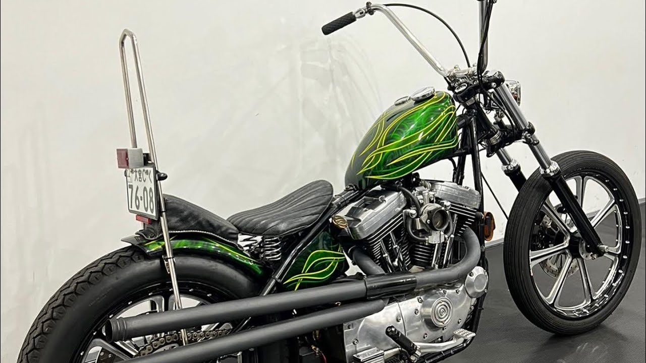 1996 XLH1200 RIGID CHOPPER エボスポ リジットチョッパー - YouTube