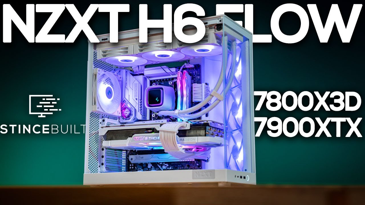 NEW White NZXT H6 Flow RGB 7800X3D + 7900xtx PC BUILD! - YouTube