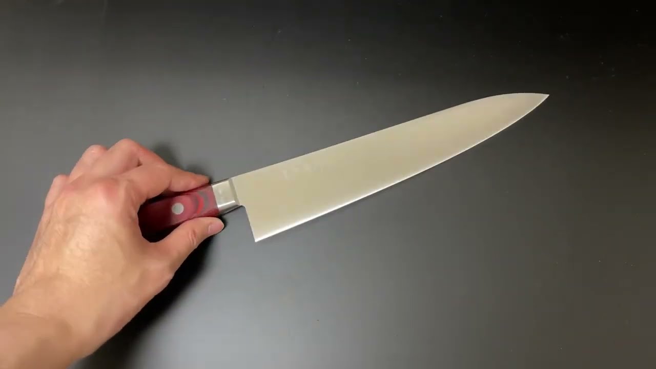 一刀斎虎徹 Ittosaikotetsu 牛刀包丁240mm スウェーデン鋼 赤合板洋柄