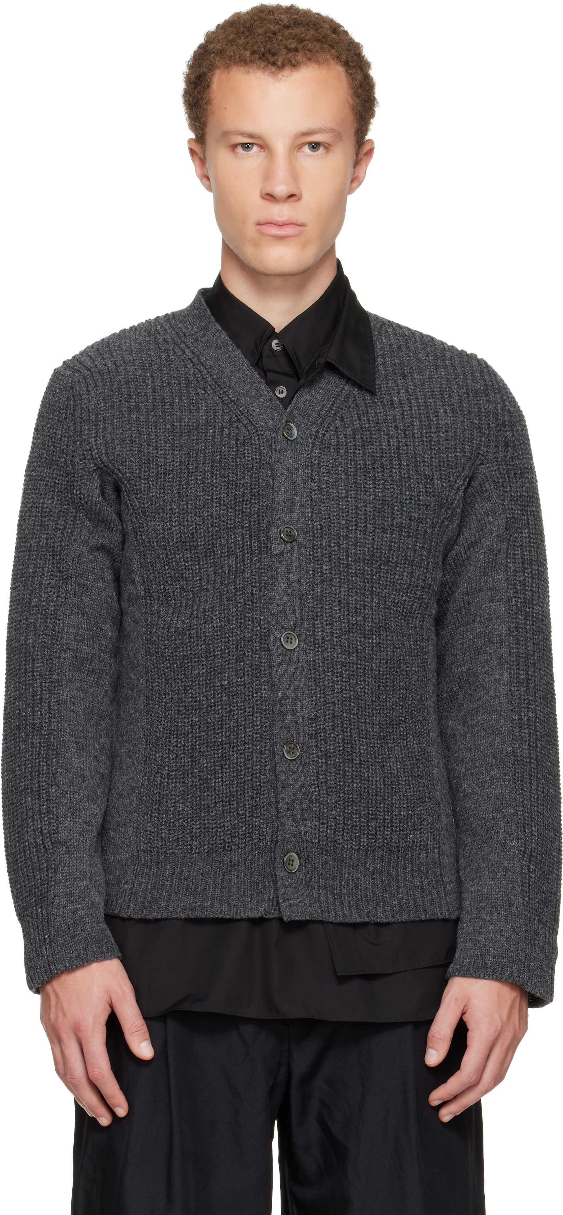 Comme des Garçons Homme Deuxのグレー ウール カーディガンがセール中