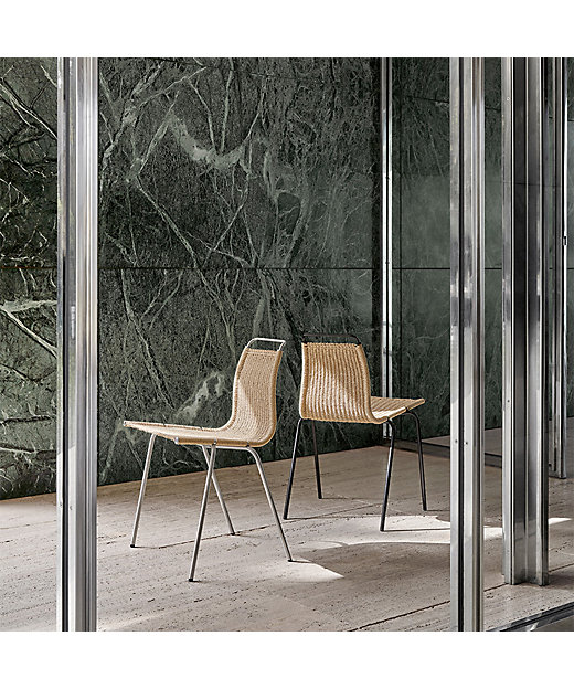 受注商品】PK1 ダイニングチェア ステンレススチール／ナチュラル