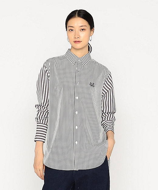 メガネ刺繍 ストライプシャツ（7721HM09） | β (Women)/ベータ