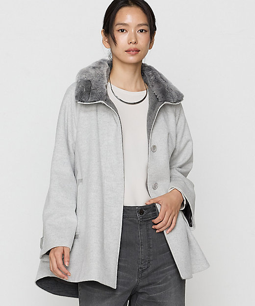 アンゴラウール Aラインショートコート（0115WI03） | COMME