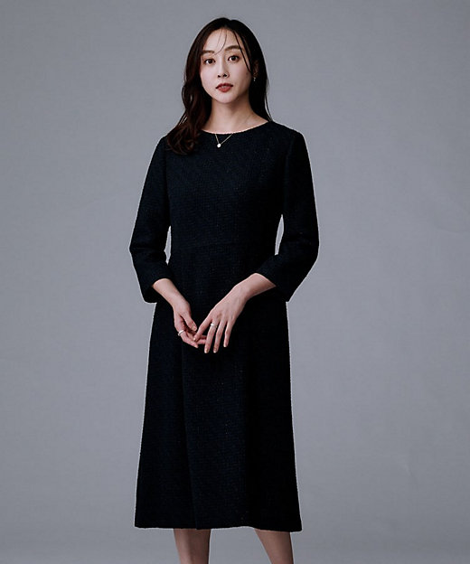 セットアップ可能／きれいめ】ツイードワンピース