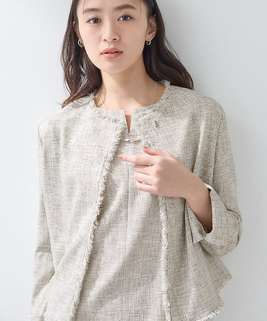 軽量／セレモニー／SETUP可能】ストレッチツイードジャケット