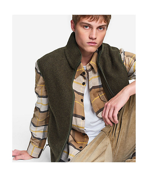 メリノウールブレンド スタンドカラーフリースベスト T－KIT