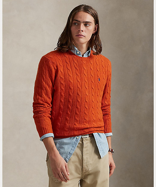 ケーブルニット ウールカシミヤ セーター