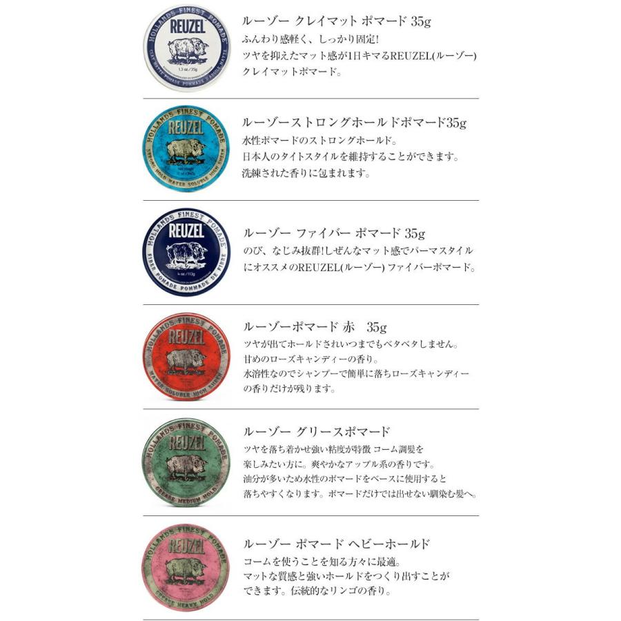 REUZEL（ルーゾー） ストロングホールド ポマード ピンク MIDIUM SHINE