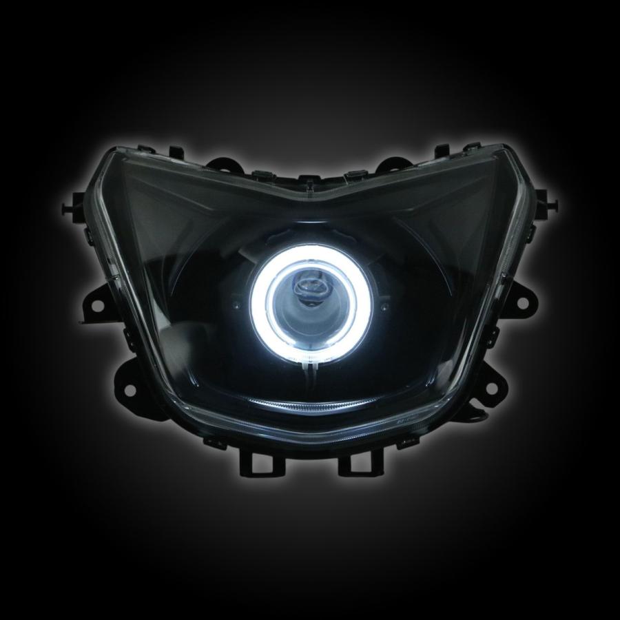 GAMMAS 4型シグナスX CYGNUS X 魚眼ヘッドライト+PVCイカリング白 LED