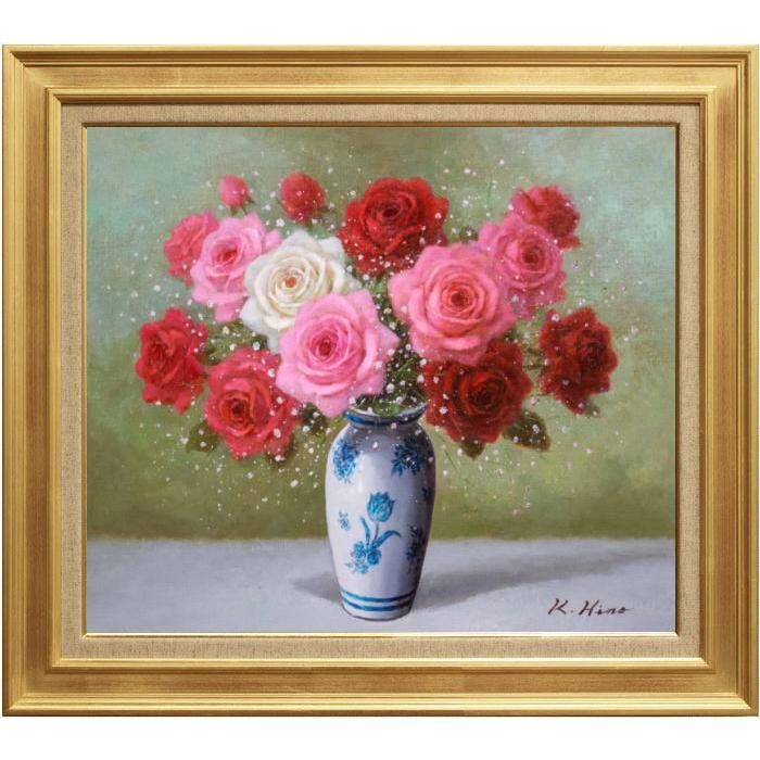 田渕眞兒 油絵 油彩画 薔薇シリーズ 花 No.8+s 田渕眞兒 油絵 油彩画