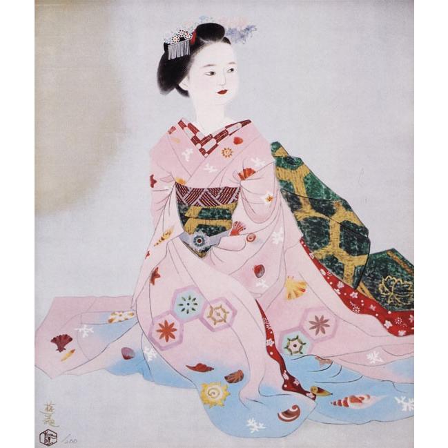 小倉遊亀 絵画 舞妓 【複製】【美術印刷】【巨匠】【変型特寸