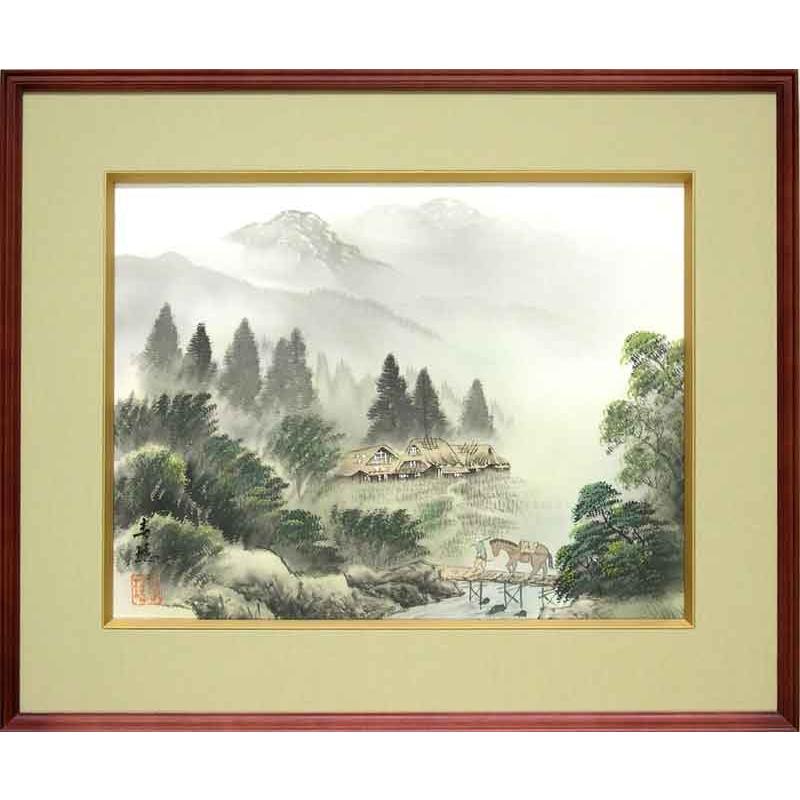 絵画 日本画 彩色山水 （田崎春瑤） 【肉筆】【日本画】【日本の風景