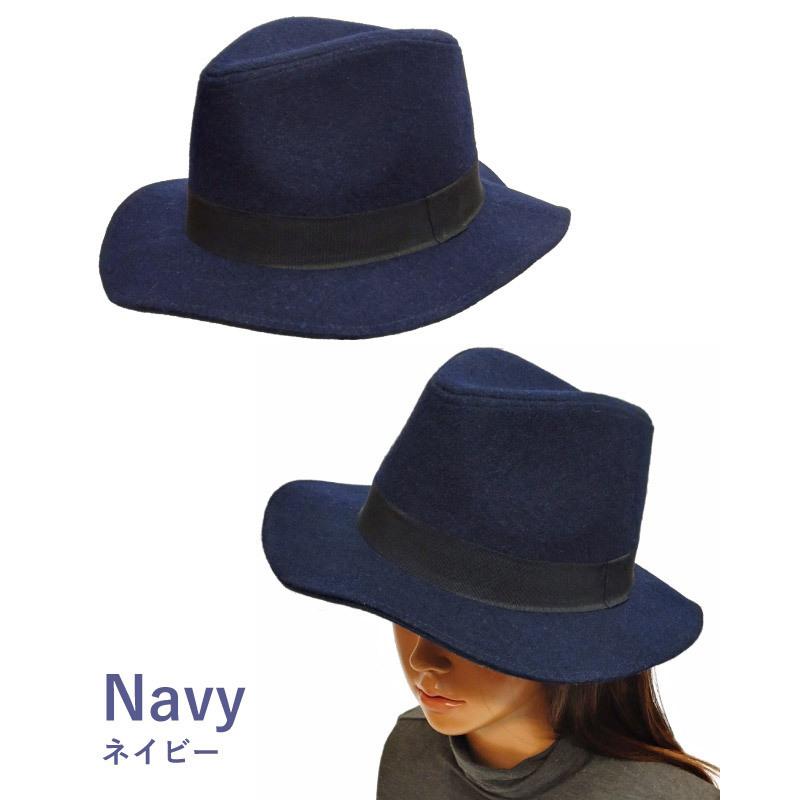フェルト 中折れハット 秋冬 ポリフェルト つば6cm UV 日よけ メンズ