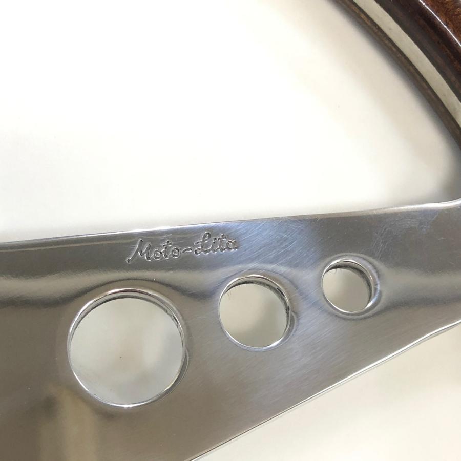 モトリタMK3ウッドステアリング・14インチ フラット : ミニマルヤマ