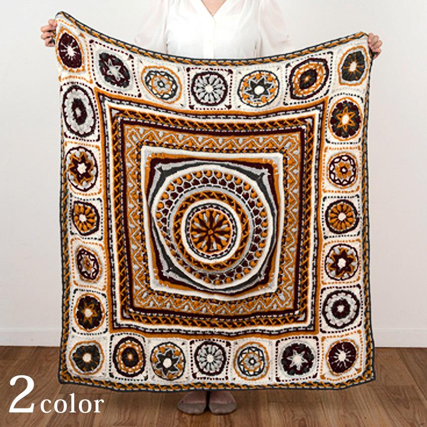 内藤商事 ペルシア風ラグブランケット｜あみもの キット ニット 手編み