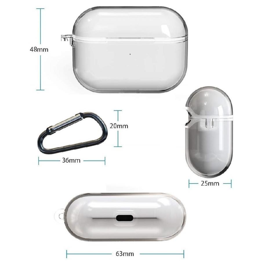 AirPods Pro/ Pro 2 (第2世代) ケース 充電ケース 透明クリアカバー