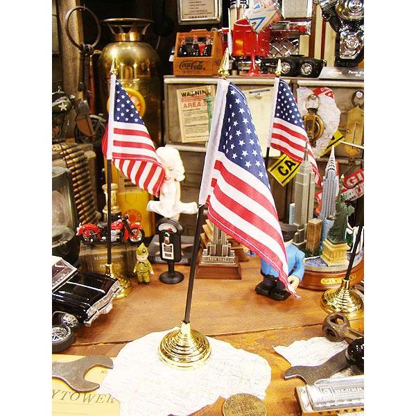 星条旗 ミニフラッグ+金のスタンド付き アメリカ雑貨 アメリカン雑貨