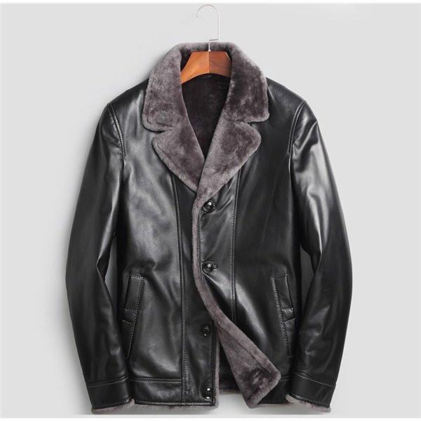 新品SALE ラム革 シープスキン ムートンコート メンズ 男性 通勤