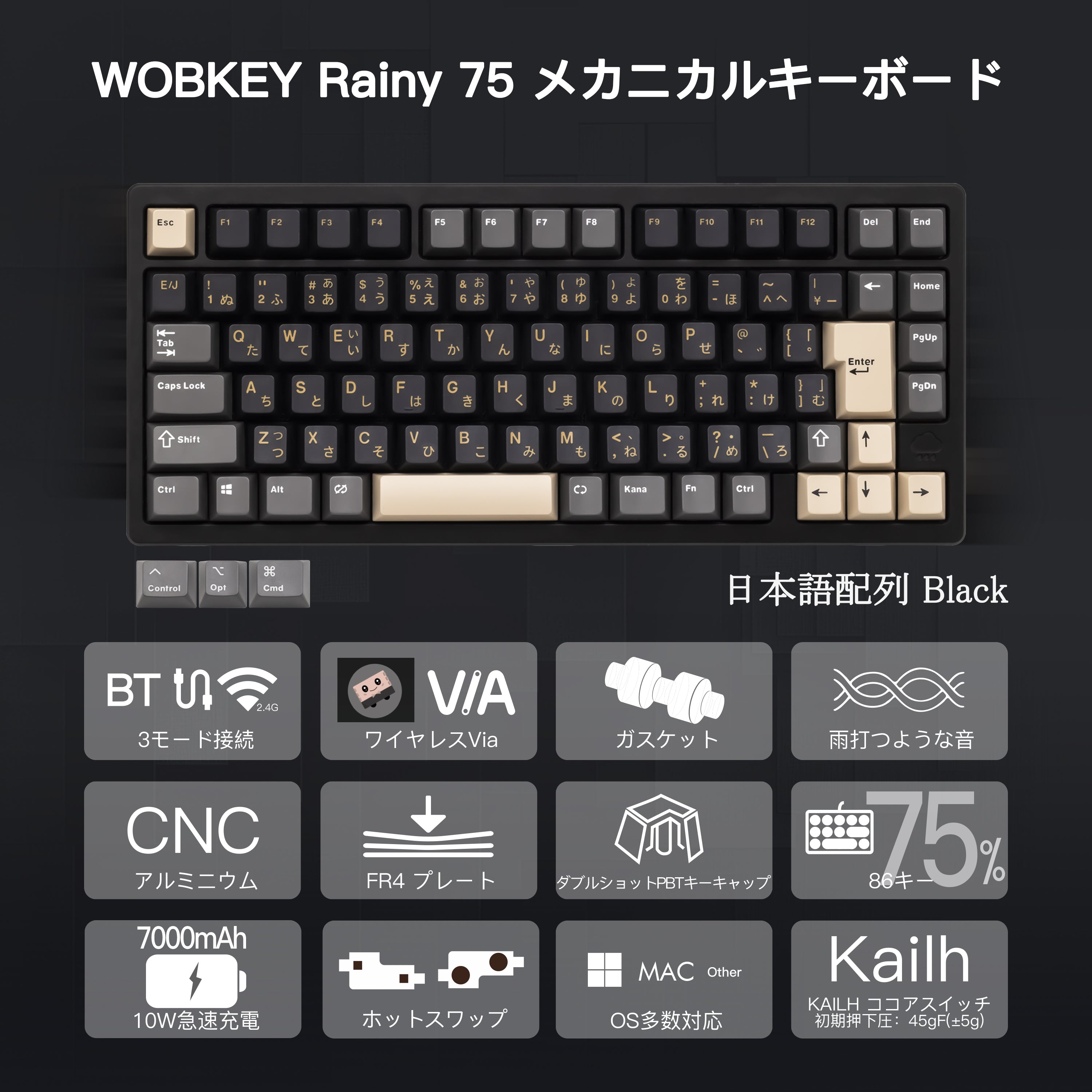 WOBKEY Rainy 75 Pro JIS 日本語配列