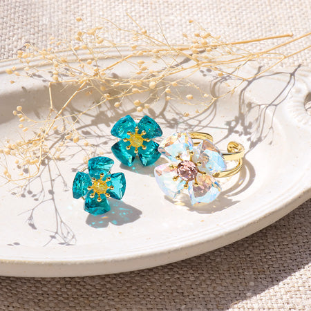 レシピNo.KR0827 貴和クリスタルのフラワーアクセサリー2種 – 貴和
