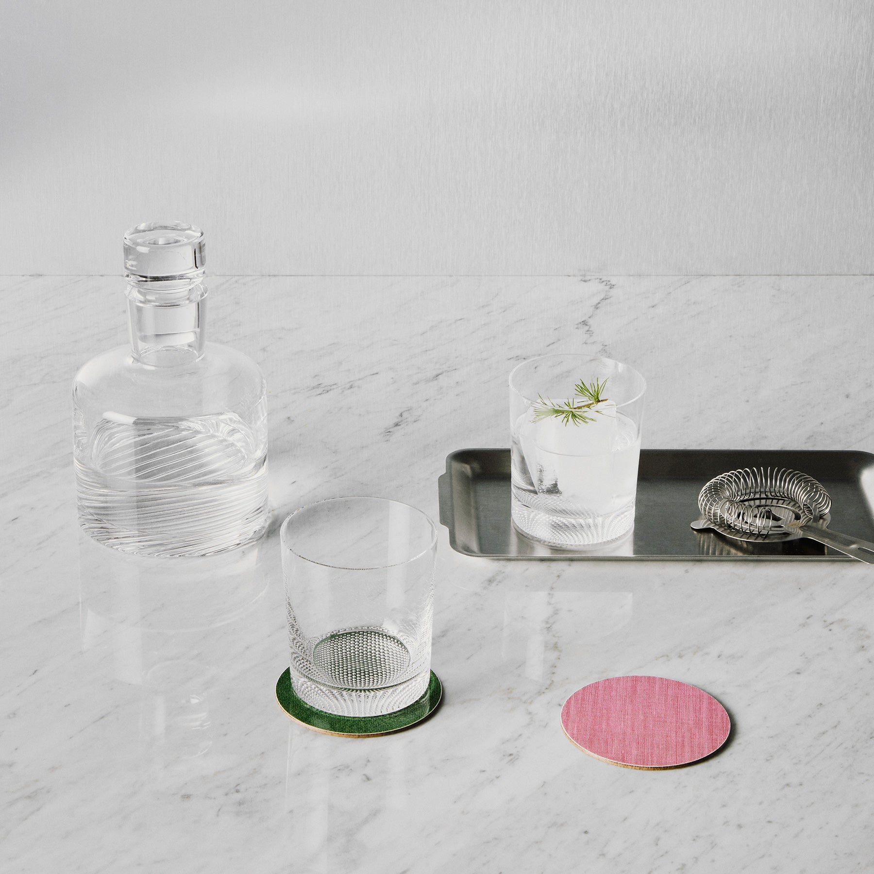 Kosta Boda Wave Decanter DOF Limelight Glass Gift Set Crystal 2-pack