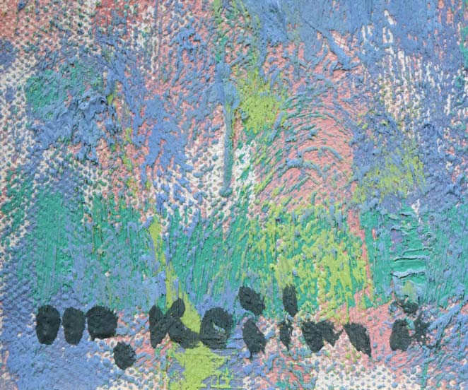 小島真佐吉「霧（牛）」油絵・F6号 絵画買取・販売の小竹美術