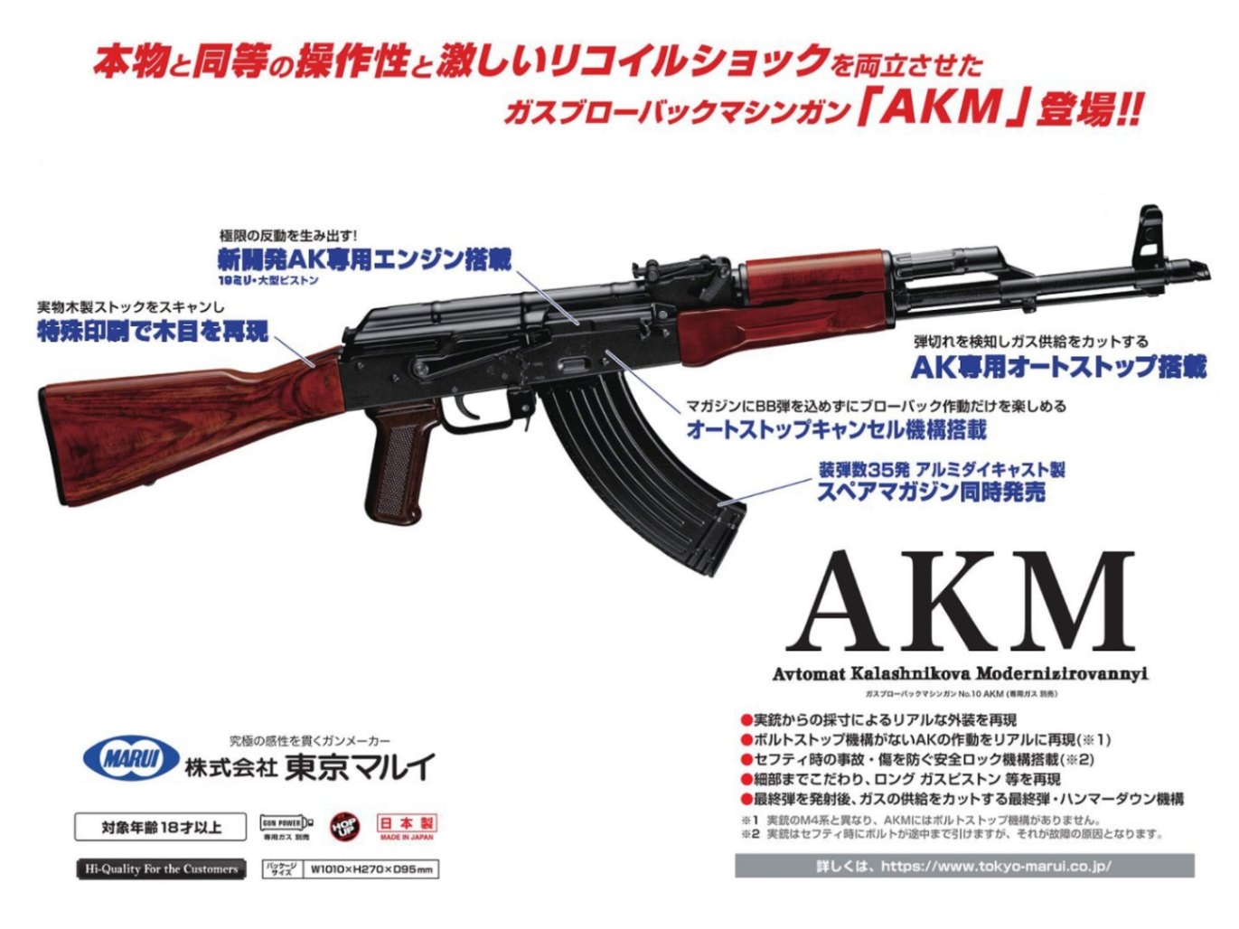 東京マルイ　ブローバック　AKM ガスマガジン　3本セット　　2838番 東京マルイ ブローバック AKM ガスマガジン 3本セット 2838番 東京