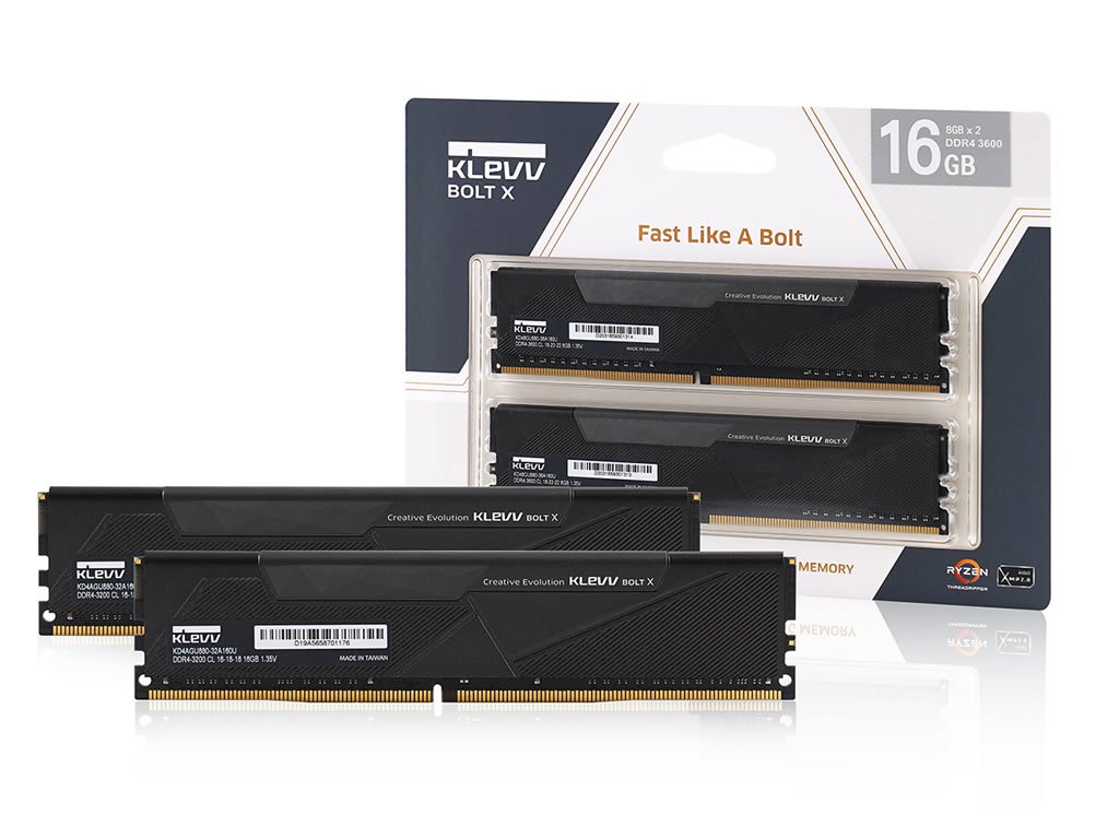 コスパに優れたKLEVVのDDR4メモリーにスタンダードな3200MHzとBOLTXな