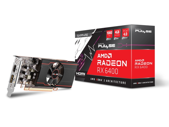 SAPPHIRE PULSE Radeon RX 6400 GAMING 4GB GDDR6 RADEON RX 6400 4GB