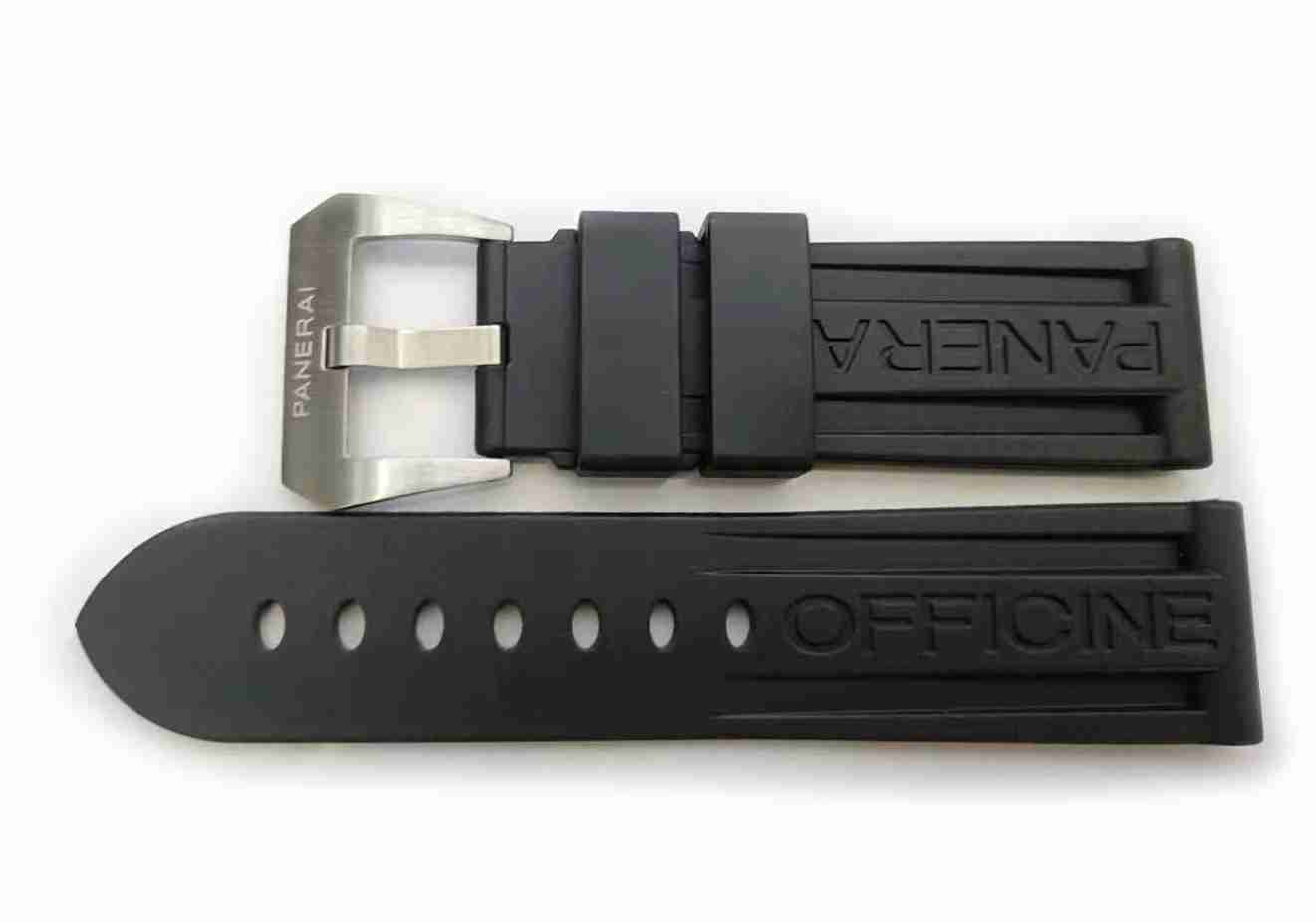 For Panerai 22mm 24mm 26mm Black Rubber Band Strap Buckle – Watch