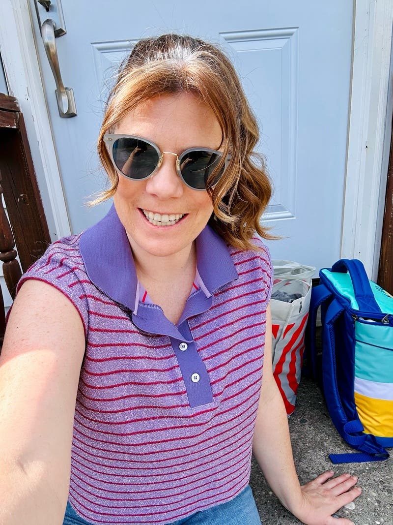 Lilac Print Crop Top by MM6 Maison Margiela | Rent the Runway