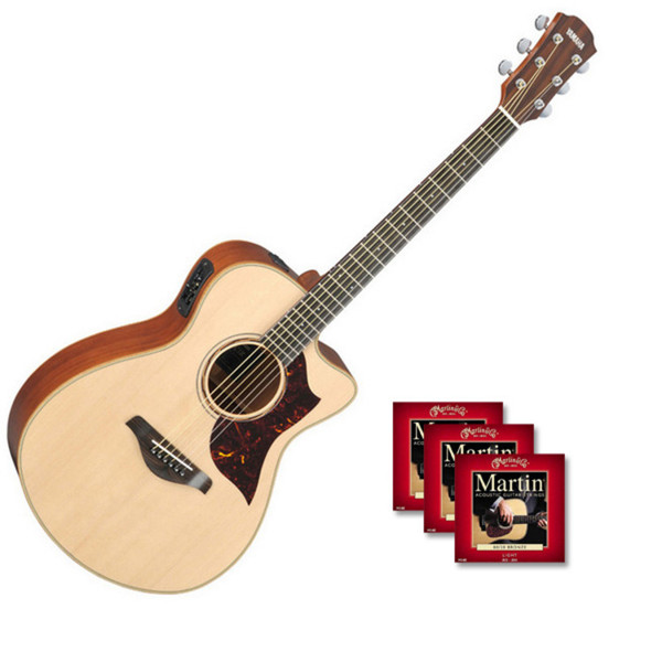 DISC Yamaha AC3M Electro Acoustic Guitar, Natural with Strings at